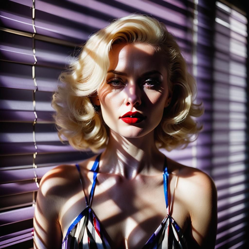 Film Noir Portrait of Woman in Shadow