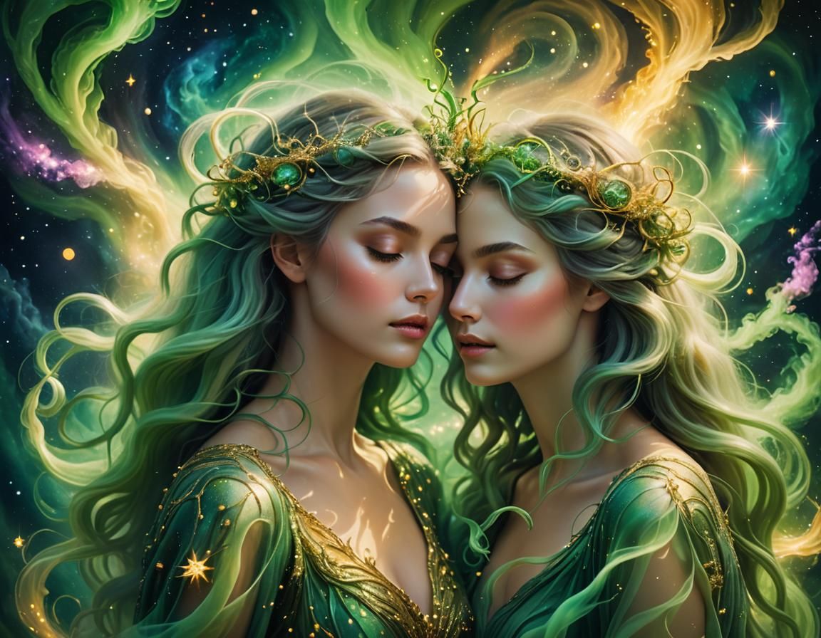 Cosmic Embrace: A Surrealist Dreamscape in Soft Focus