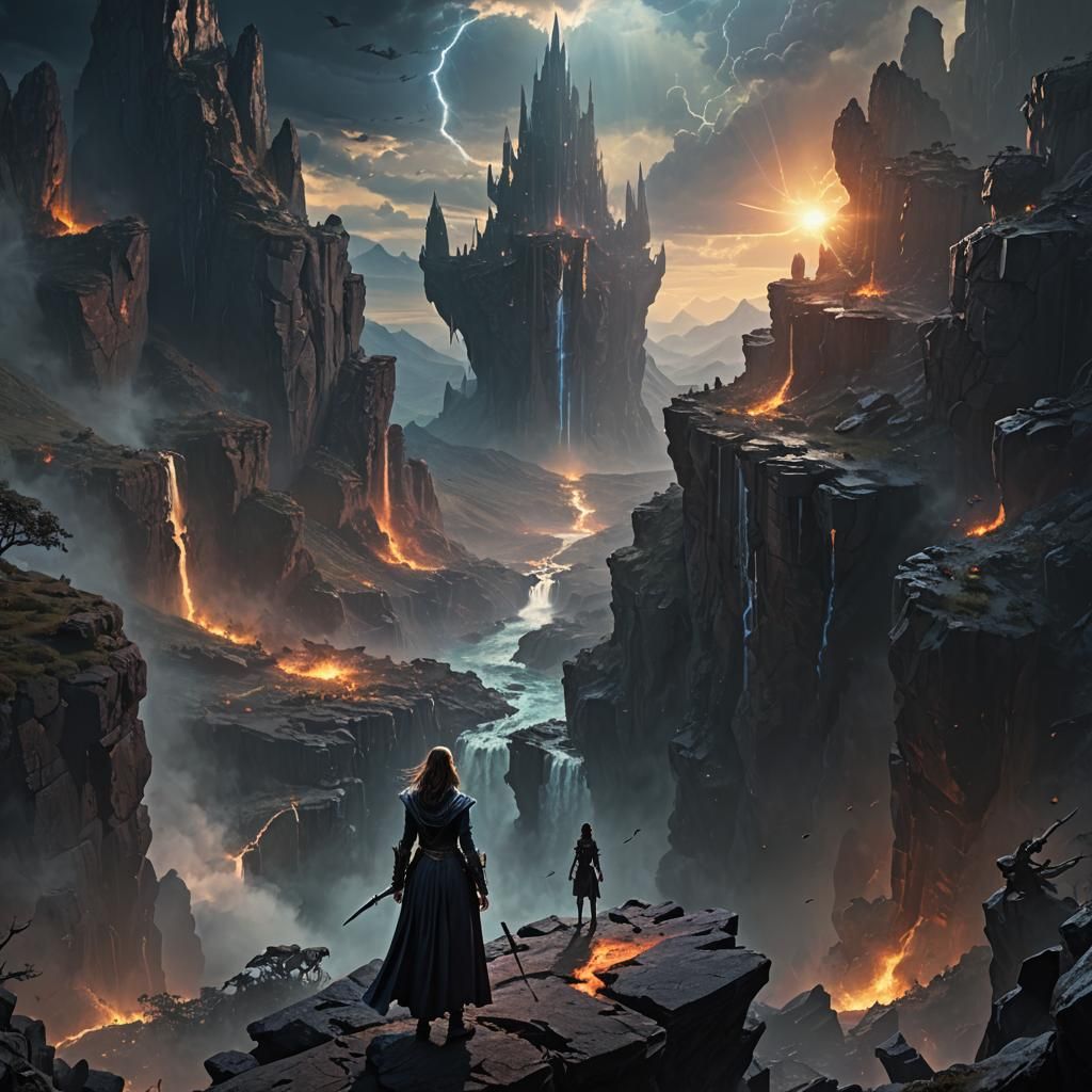 Sorceress Commands Darkness in Digital Matte Painting