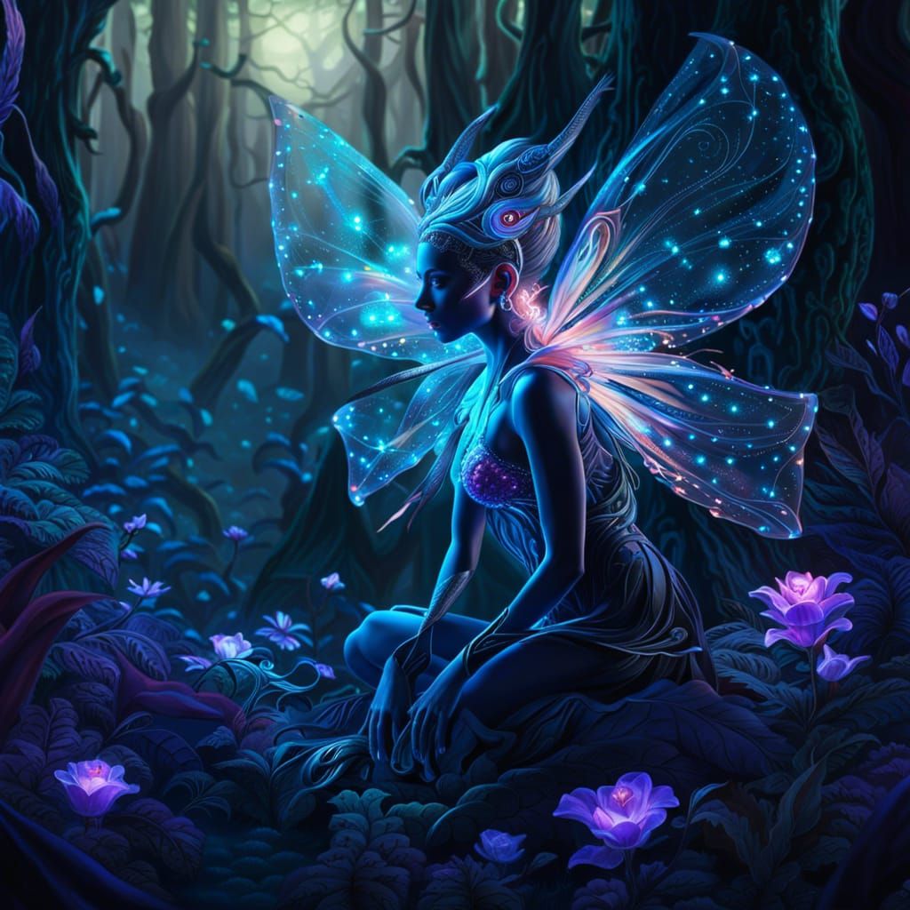 Glass Fairy Goddess in Fractal Fantasy Art