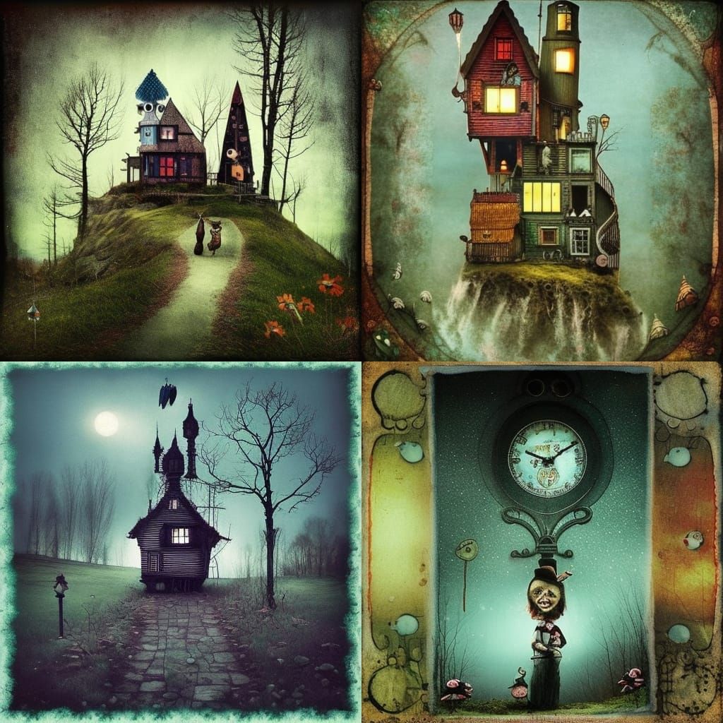 Enchanting Creatures in a Whimsical Landscape