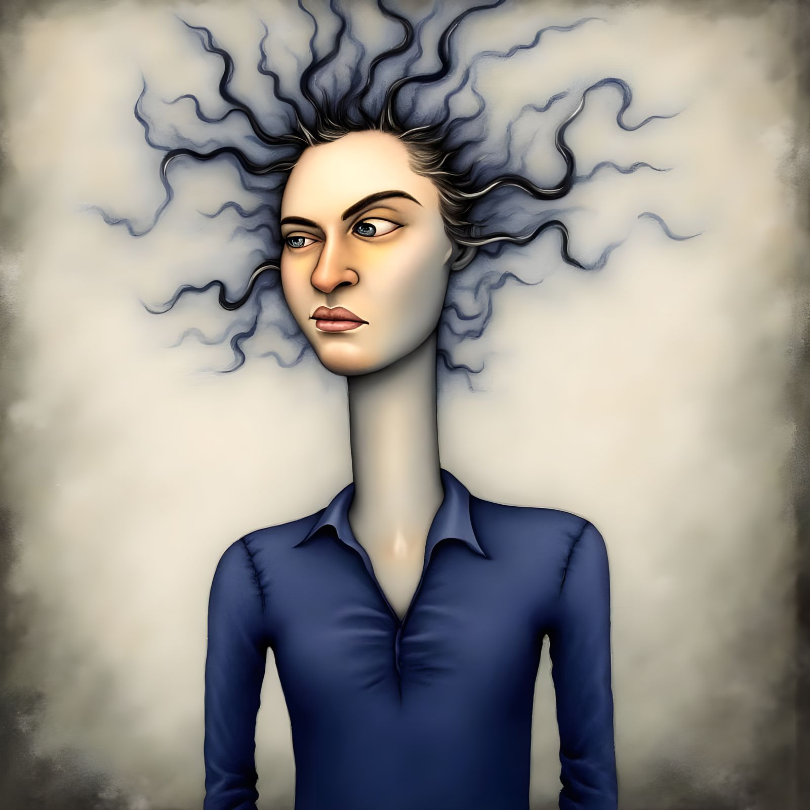 Vivid Neon Dreamscapes in Chicago Imagist Style