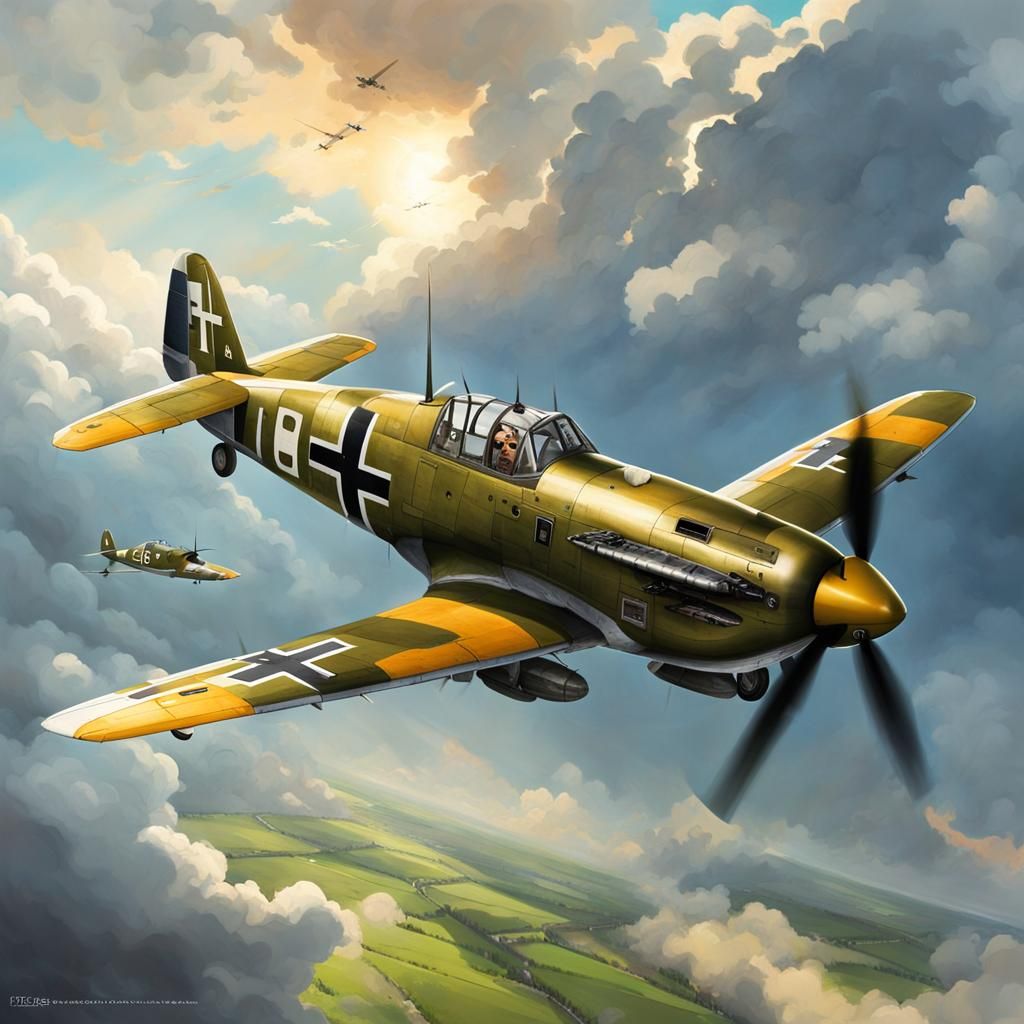 A Messerschmitt BF 109 E-4 flying
