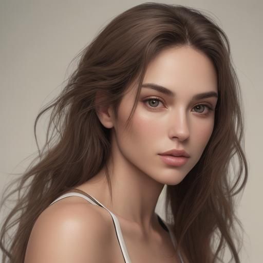 Realistic Portrait of a Detailed Young Woman