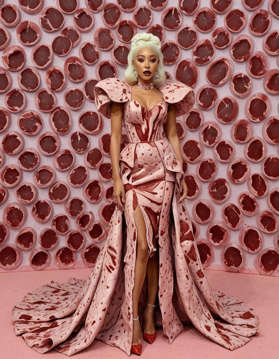 Doja Cat's Raw Meat Dress at Fashion Show