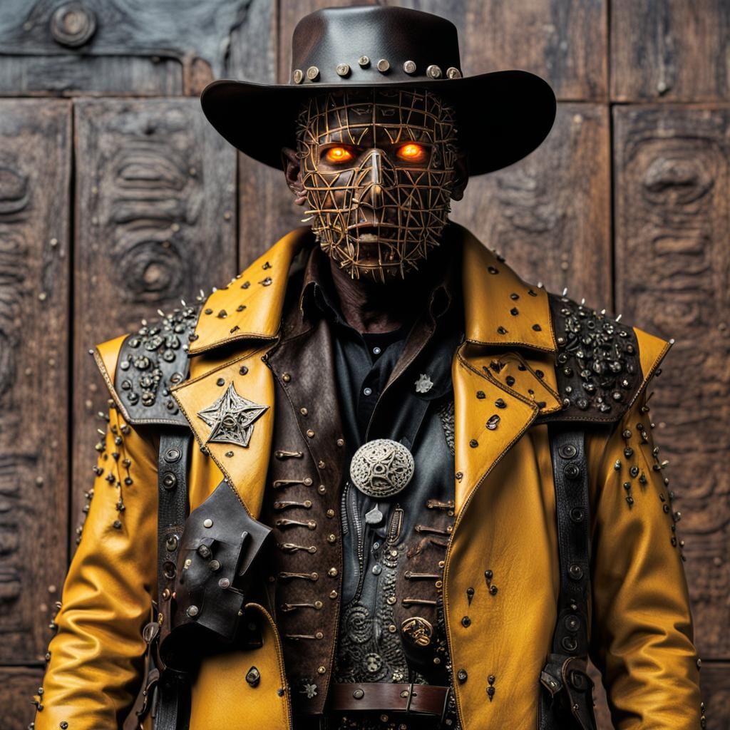 Hellraiser Pinhead with Fiery Reflection, Digital Matte Pain...