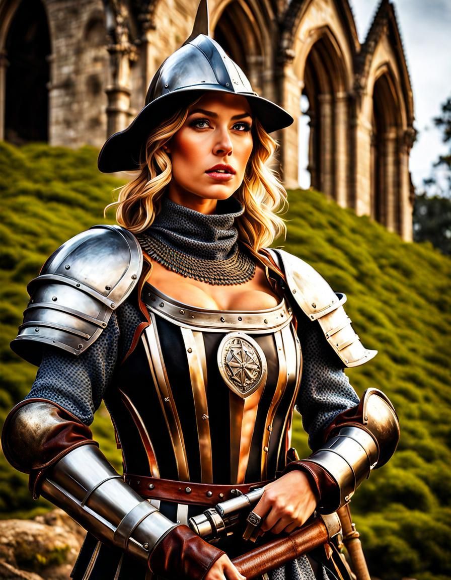 female medieval bounty hunter