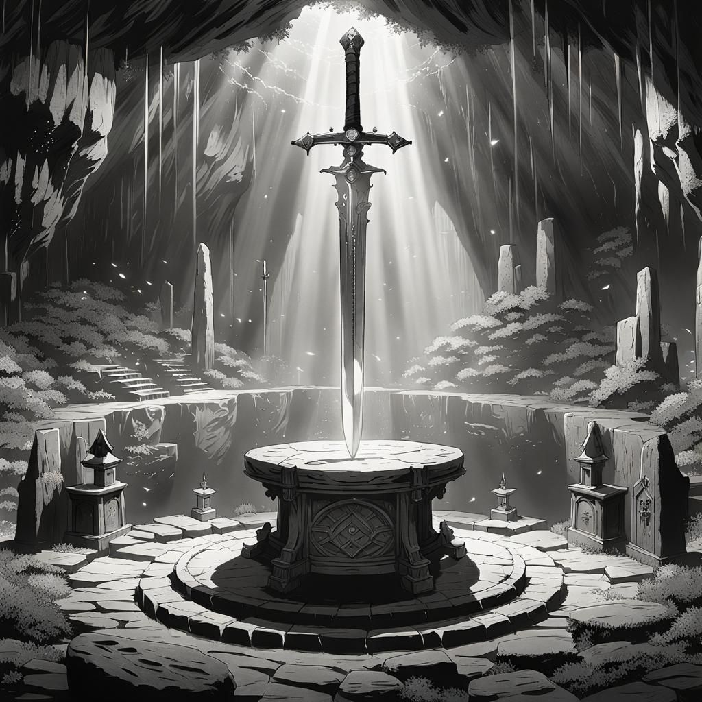 Magical Longsword in Mysterious Cave: Anime Style