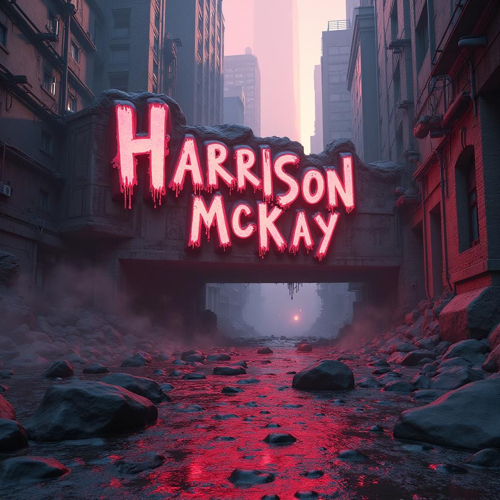 Harrison Mckay Graffiti in a Fantastical Cityscape