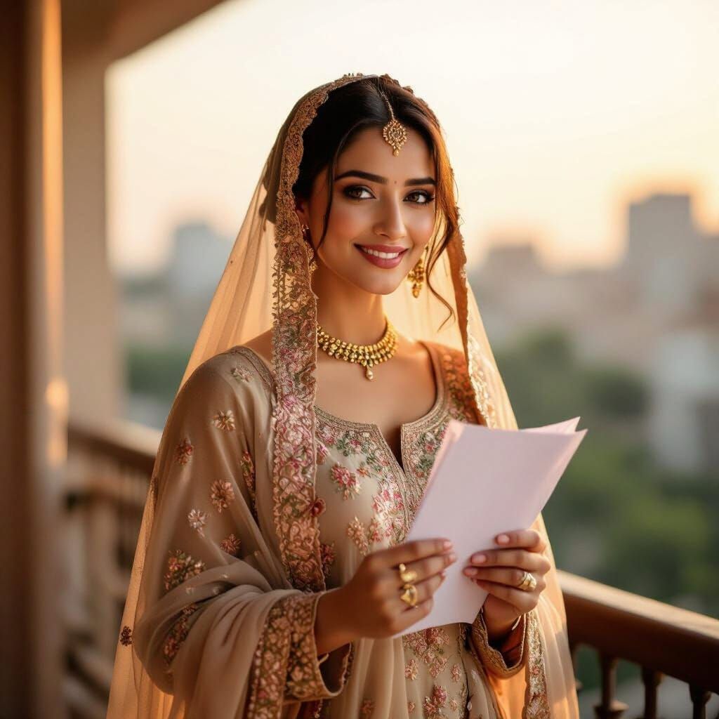 Bengali Woman in Golden Light, Photorealistic Style