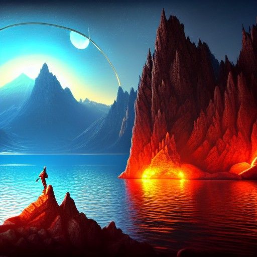 Glowing Sword in Lake: Fantasy Concept Art