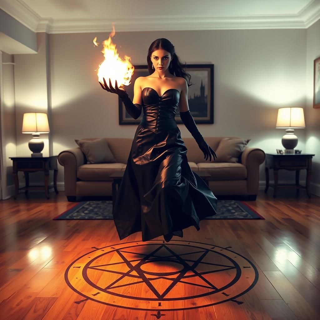 Victorian Woman Conjures Fireball in Occult Ritual