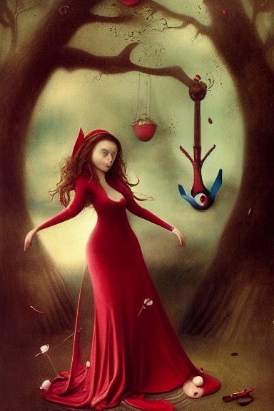 Scarlet Witch in Surreal Renaissance Style