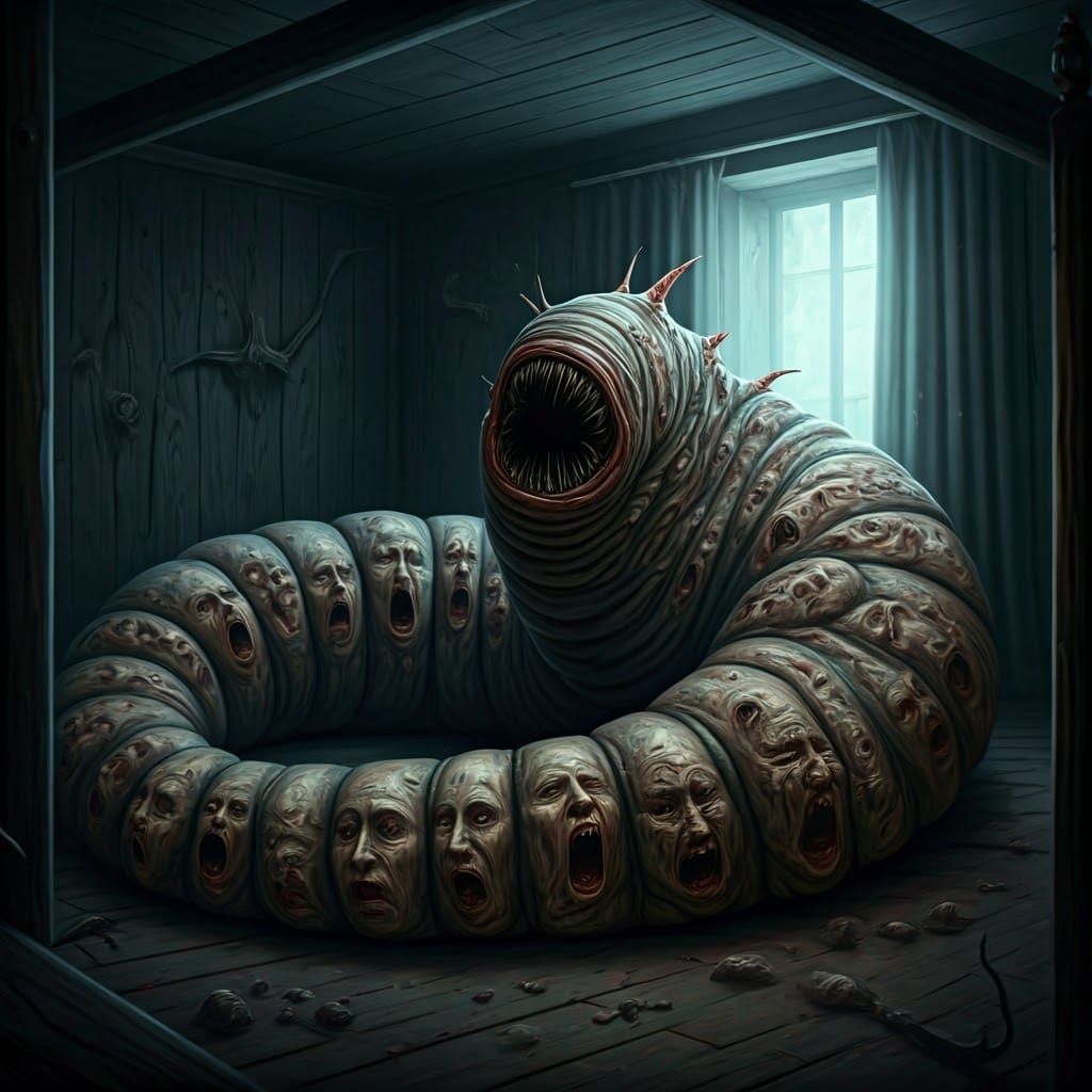 Eldritch Abomination Under Bed: Grotesque Horror Art