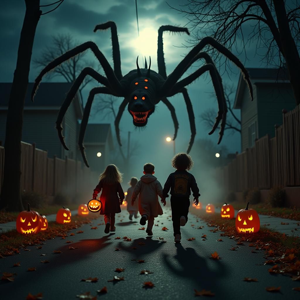 Terrifying Spider-Dog Halloween Chase Scene