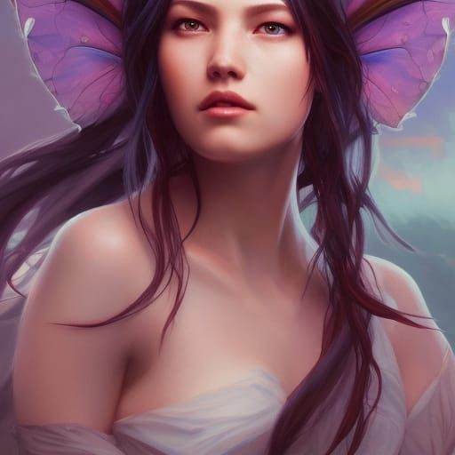Detailed Dragon Fairy Portrait in Artgerm Style
