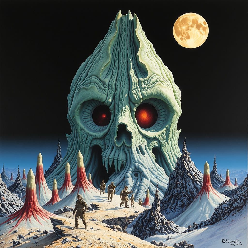 Surreal Macabre Landscape in Beksiński Style