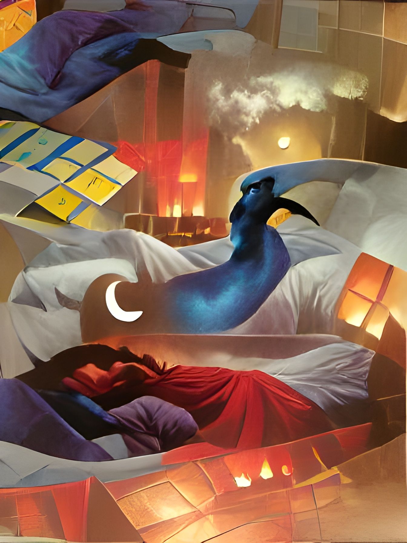 Sleep Storm: Dixit Style Illustration