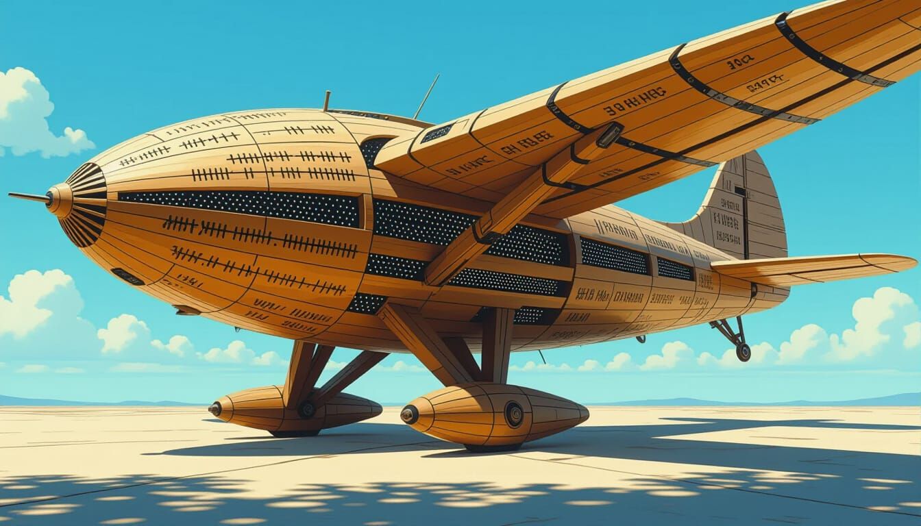 Futuristic Wooden Sculpture in Giger Style