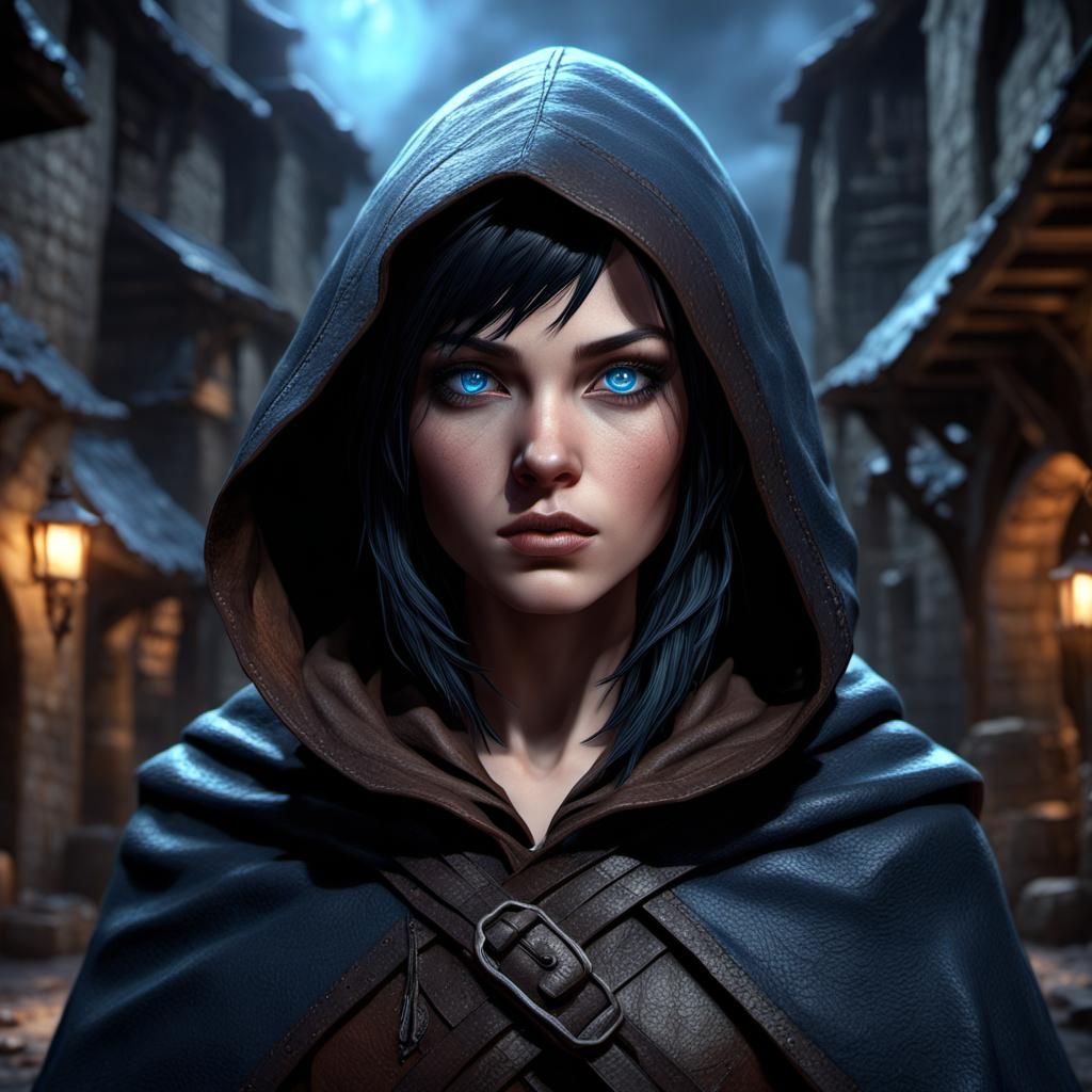 Halfling Assassin in Dark Night, Digital Matte Painting