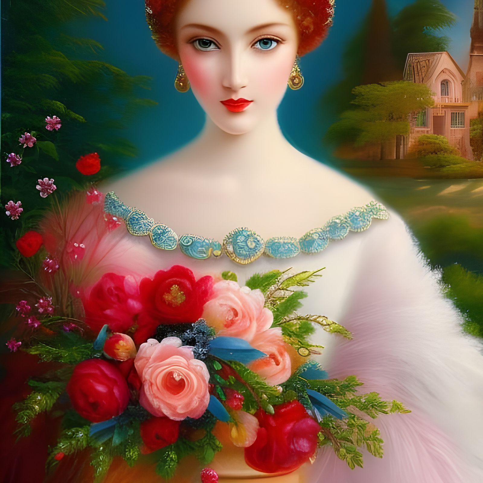 “The Girl in a Pink Dress”, vintage masterpiece