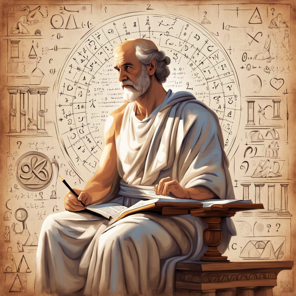 Ancient Greek Mathematician Lost in Thought