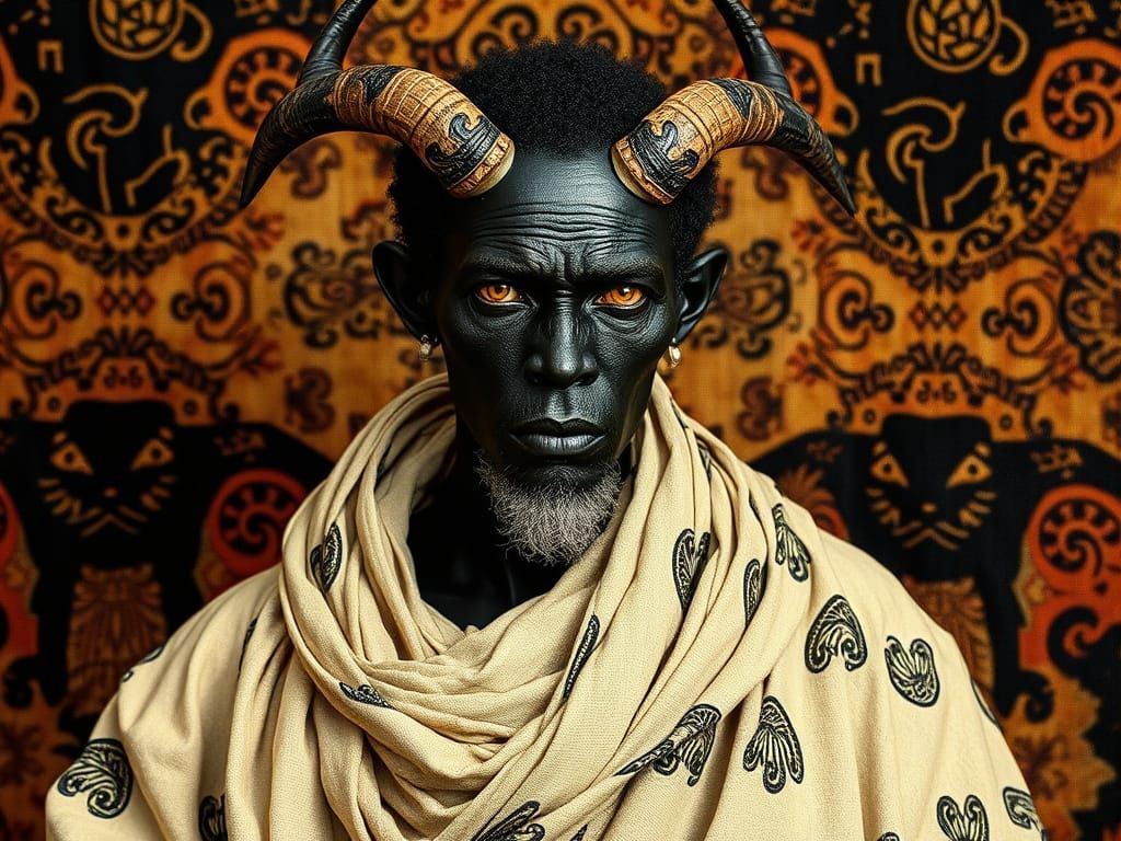 God of the Underworld in Traditional African Garb