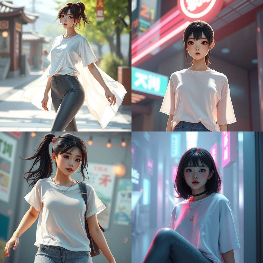 Vibrant Korean Teen in 3D Anime Art Style