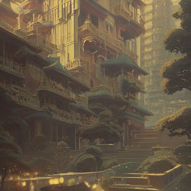 Ornate Monastery: Art Deco, Nouveau, Rococo Architecture