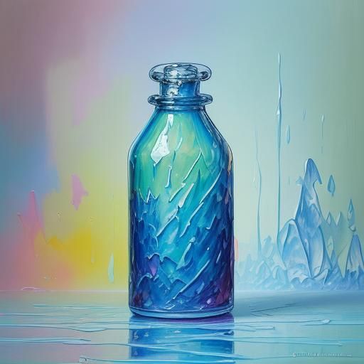 A captured cloudy crystal potion bottle