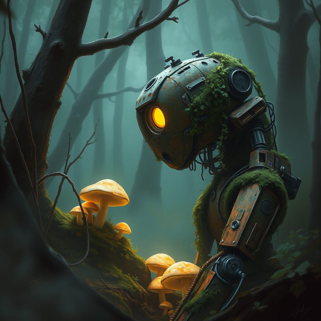 Bioluminescent Forest Discovery by Rusty Robot