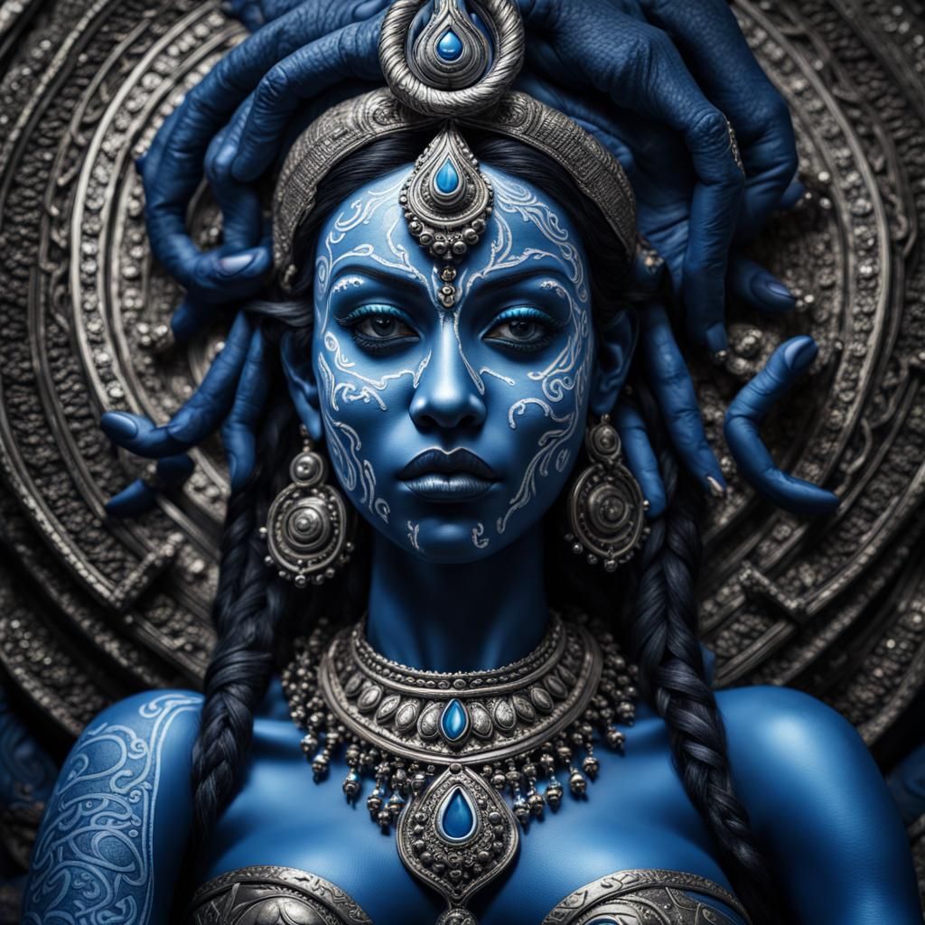 Hyperrealistic Goddess Kali Portrait in HDR