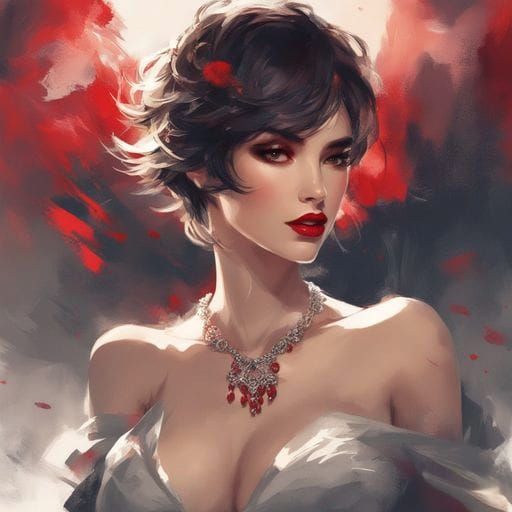 Elegant Woman Portrait in Romantic Style