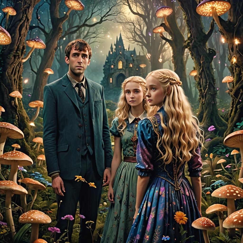 Neville and Luna in Mystical Forest, Matte Painting