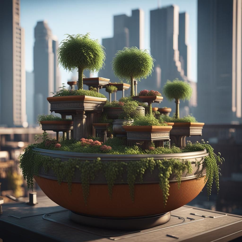 Miniature Cities in Plant Pots: 3D Game Cinematic