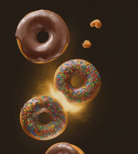 Donut Sprinkle Explosion: Detailed Matte Painting