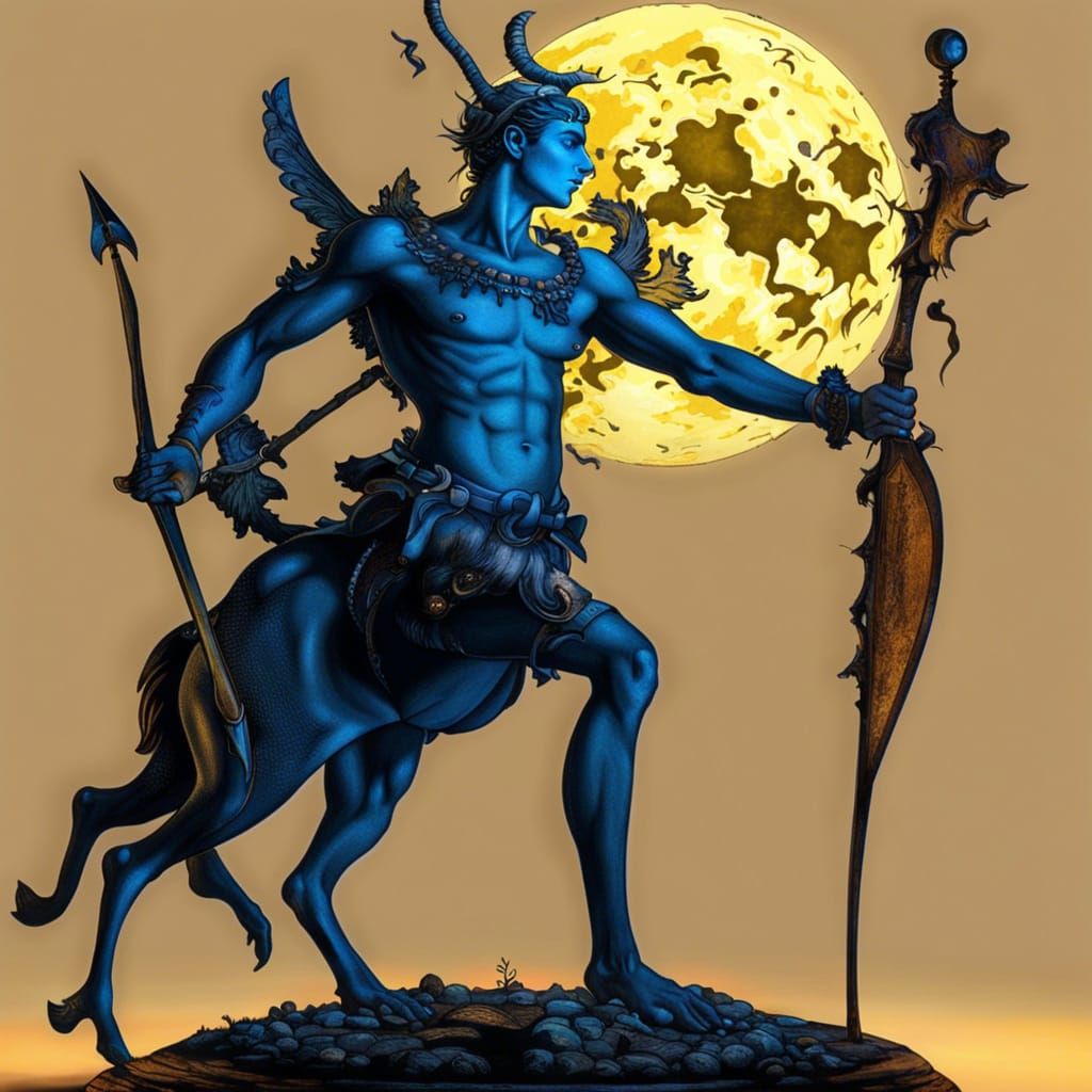 FantasyPunk Centaur in Surreal Gothic Art Style