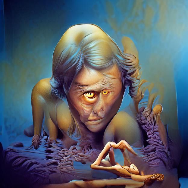 Eerie Gathering of Witches in a Dark Forest