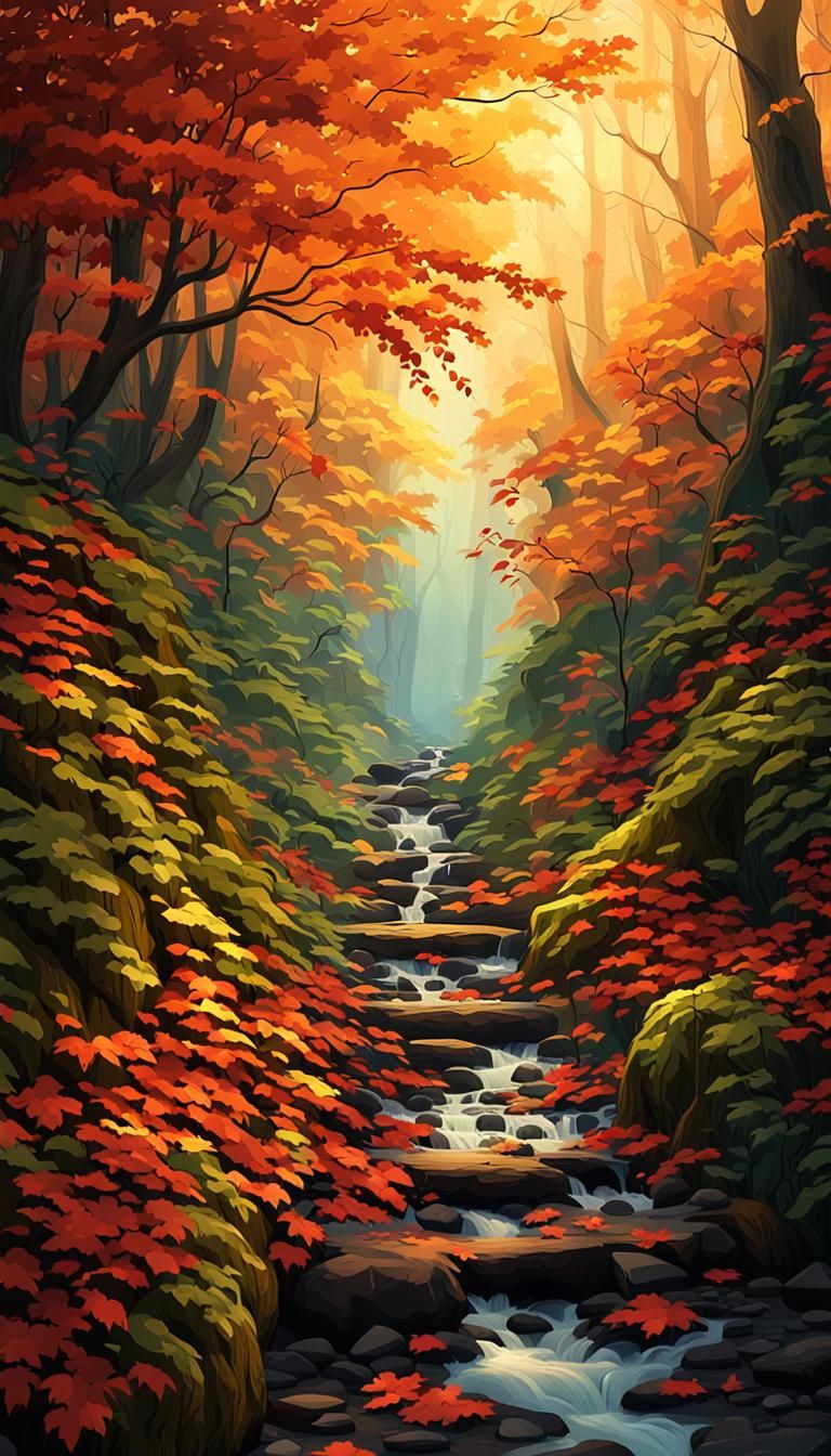 Amazonian Forest Path with Ancient Wall, Digital Art