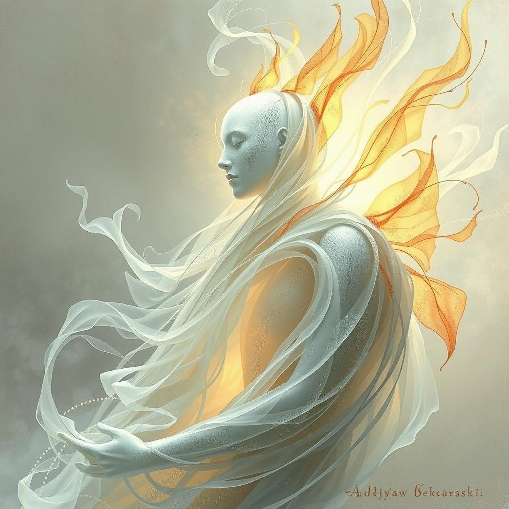 Ethereal Spirit Form in Abstract Expressionism