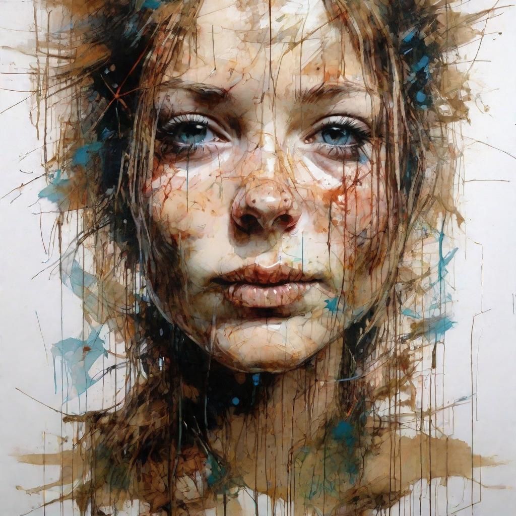 Expressive Smile in Watercolor and Ink