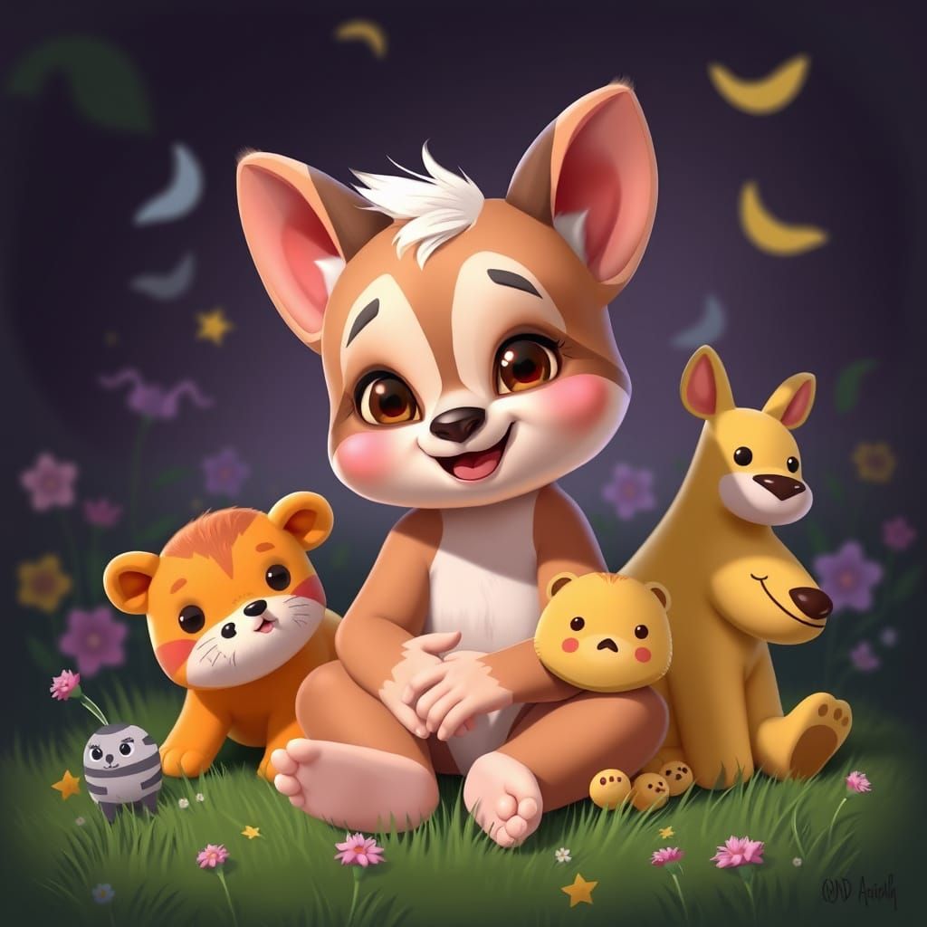 Cartoon Animals in Whimsical Style