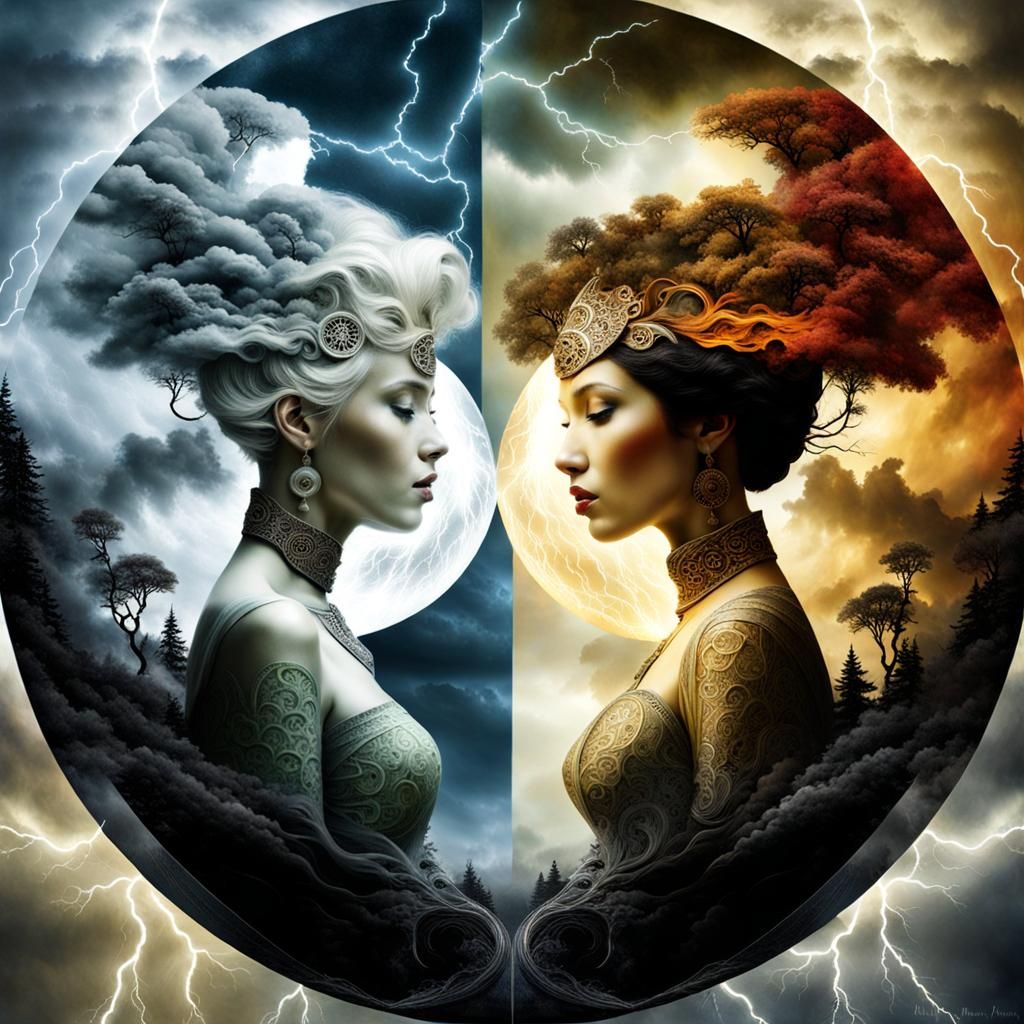 Lightning Goddesses in Yin-Yang Harmony