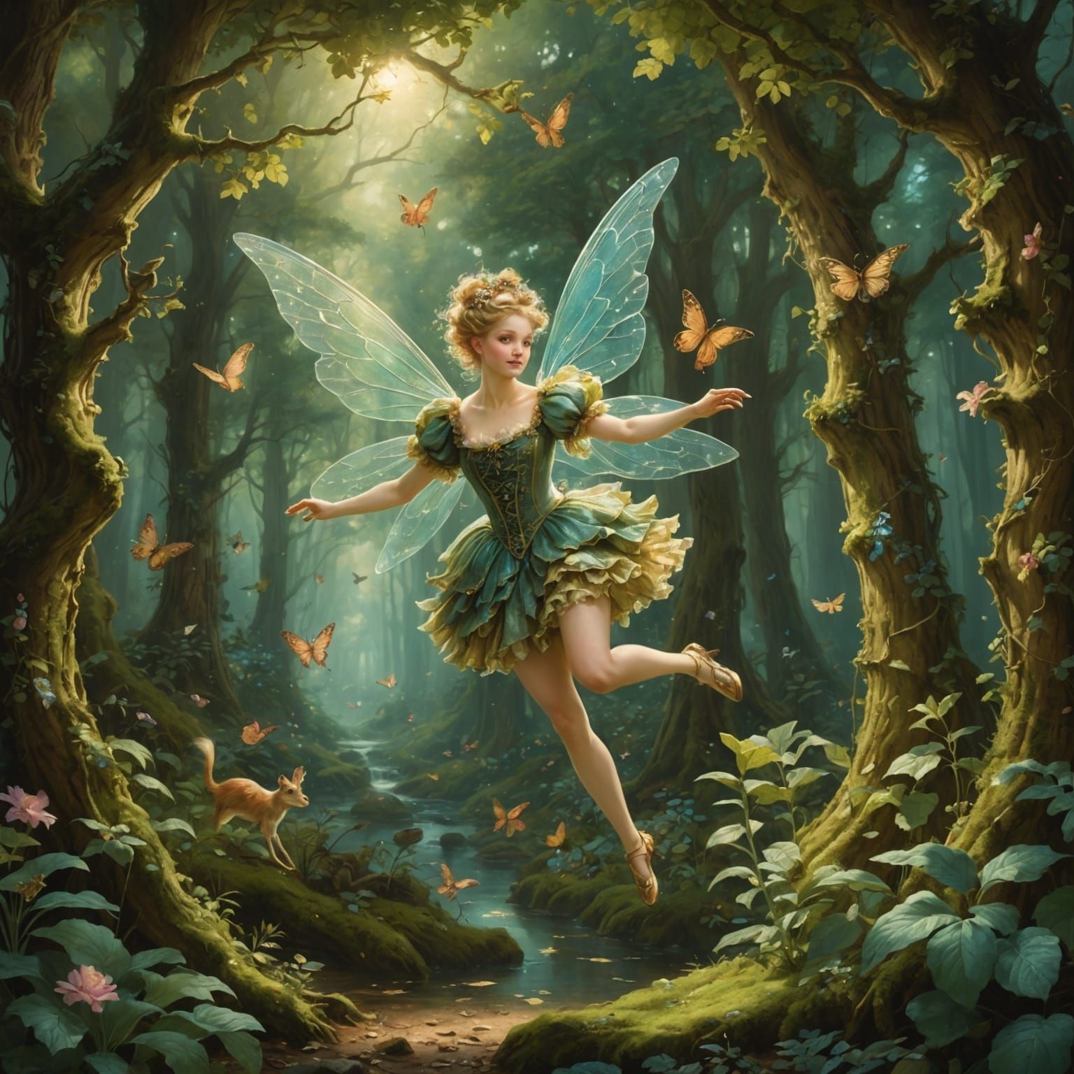 Fairy Flight in Rococo Art Style