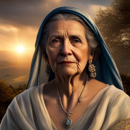 Traditional Spanish Woman in Sunlight: Digital Painting