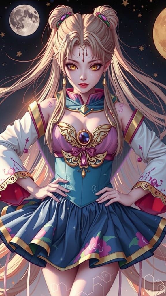 Enchanting Geisha with Mystical Aura in Vibrant Colors