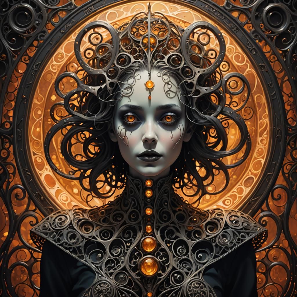 Eldritch Dream in Retrofuturistic Monochromatic Style