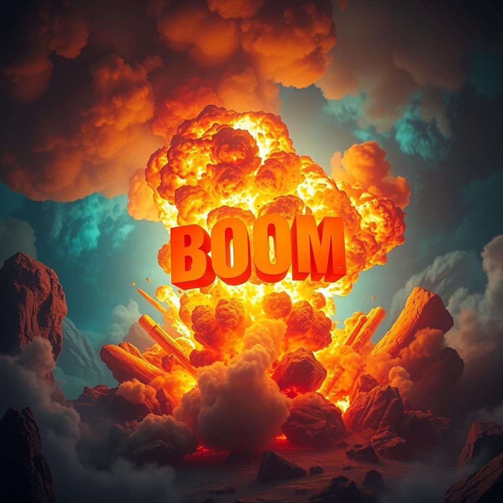 “Boom”, text font art
