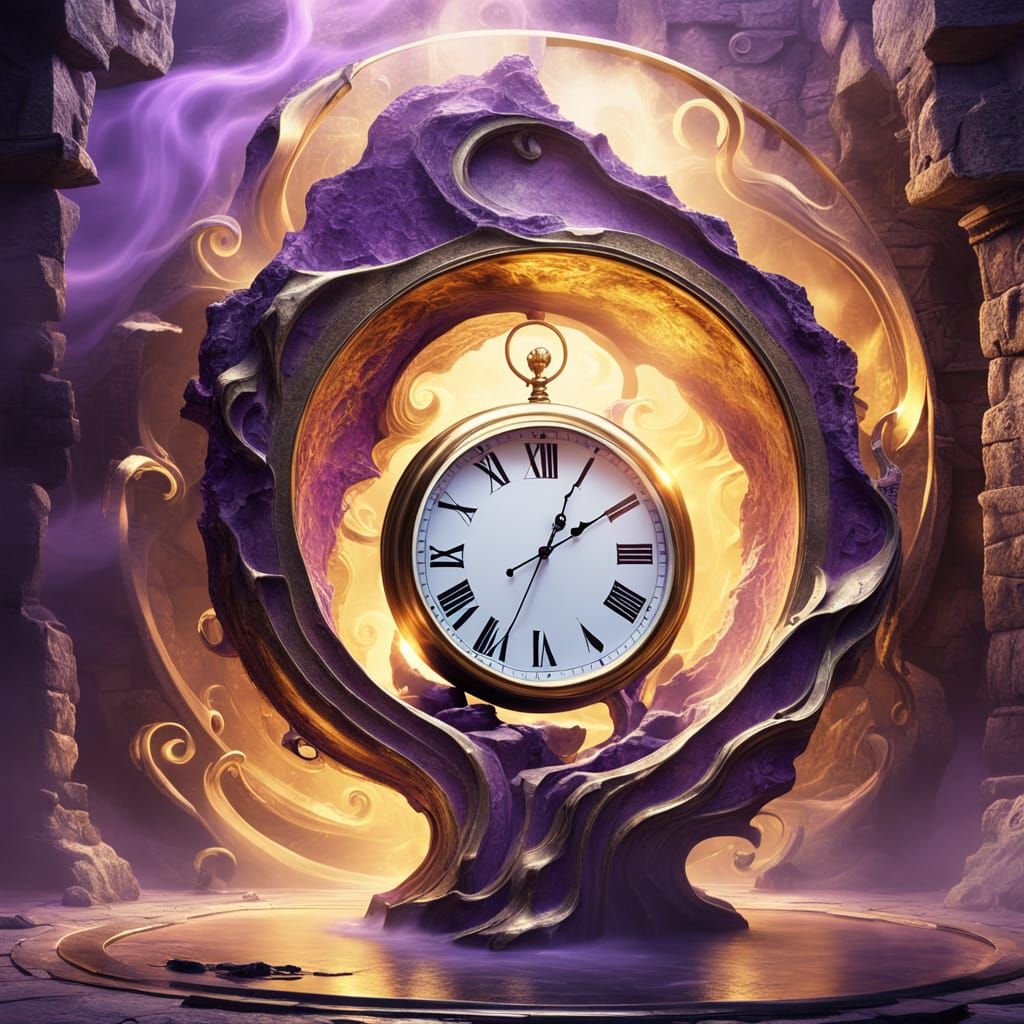 Melting Clock Portal in Surrealist Style