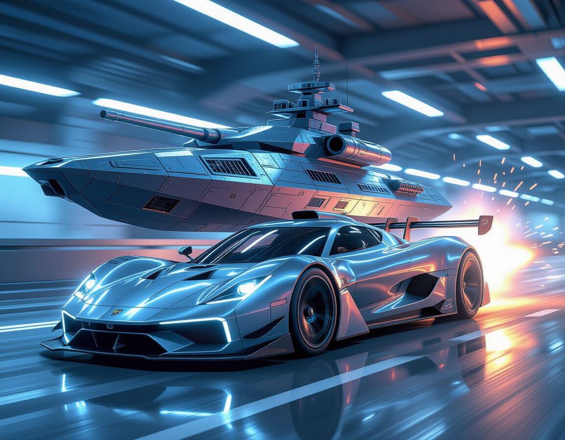 Racecar Transforms Into Futuristic Warship